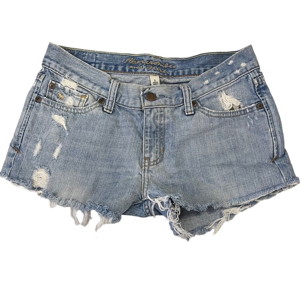 ABERCROMBIE & Fitch Blue Jean Cutoffs 2 Distressed